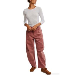 Free People Good Luck Mid Rise Barrel Pant